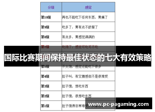 国际比赛期间保持最佳状态的七大有效策略
